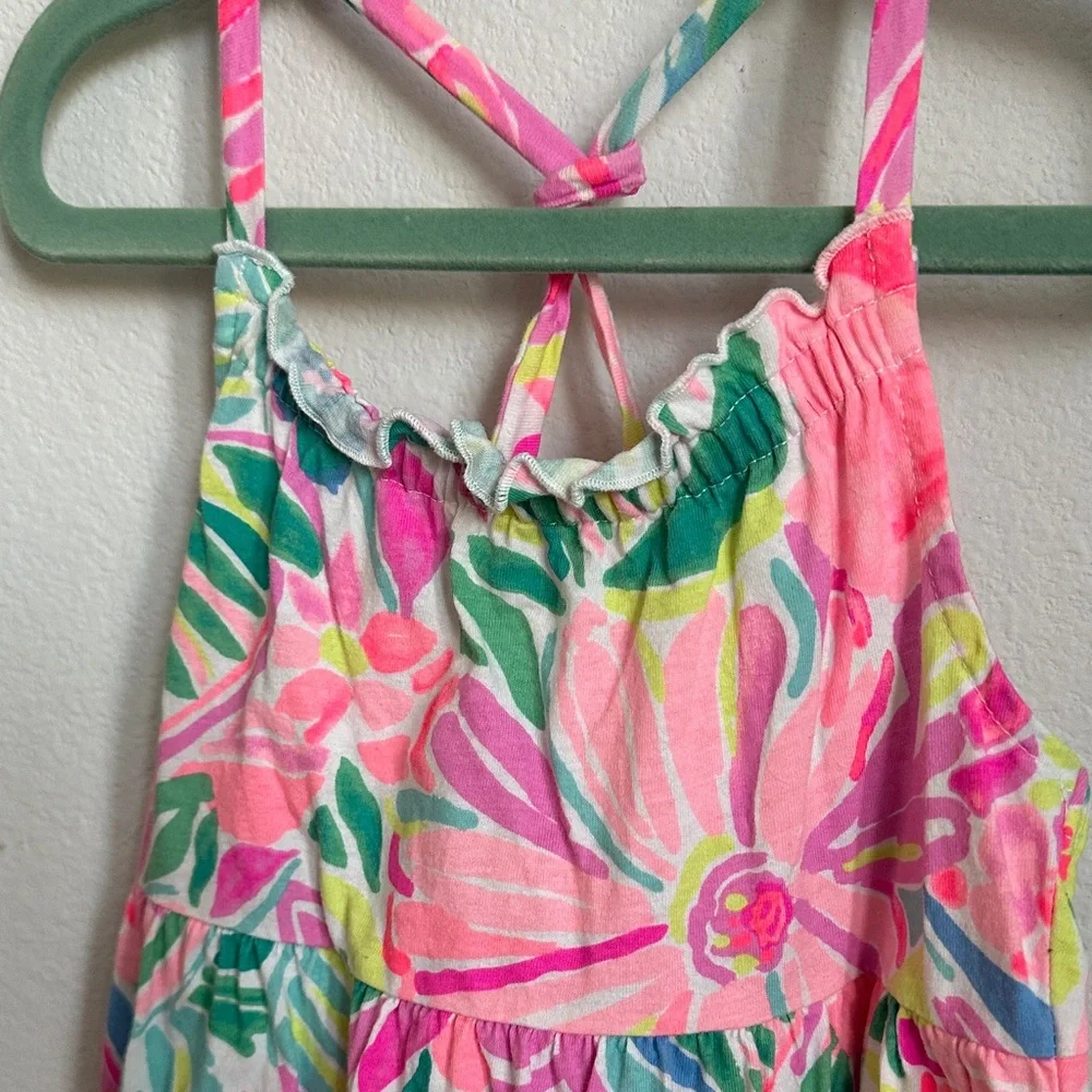 OshKosh B'gosh Pink Floral Sundress with Green and Blue Accents